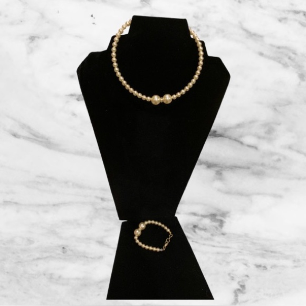 Buy one get one 50% off
 Cream Pearl Necklace with Lustrous Finish